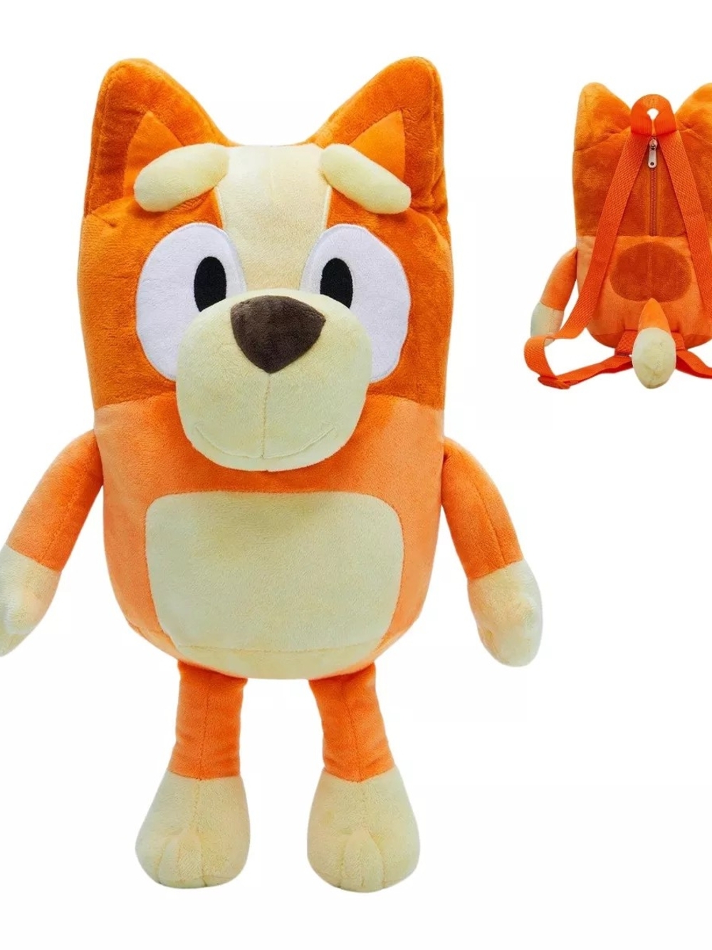 Plush Orange Fox Kids Backpack by